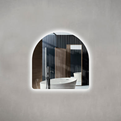 Arco Arch 800mm x 800mm Backlit LED Frameless Mirror with Polished Edge and Demister