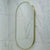 Pill Oval 500mm x 1000mm Frontlit LED Framed Mirror with Demister, Brushed Brass (Gold) Frame
