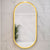 Pill Oval 500mm x 1000mm Frontlit LED Framed Mirror with Demister, Brushed Brass (Gold) Frame