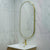 Pill Oval 500mm x 1000mm Frontlit LED Framed Mirror with Demister, Brushed Brass (Gold) Frame