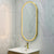 Pill Oval 500mm x 1000mm Frontlit LED Framed Mirror with Demister, Brushed Brass (Gold) Frame