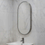 Pill Oval 500mm x 1000mm Frontlit LED Framed Mirror with Demister, Brushed Gunmetal Frame