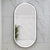 Pill Oval 500mm x 1000mm Frontlit LED Framed Mirror with Demister, Brushed Gunmetal Frame