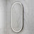 Pill Oval 500mm x 1000mm Frontlit LED Framed Mirror with Demister, Brushed Gunmetal Frame