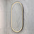Pill Oval 500mm x 1000mm Frontlit LED Framed Mirror with Demister, Brushed Gunmetal Frame