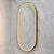 Pill Oval 500mm x 1000mm Frontlit LED Framed Mirror with Demister, Brushed Gunmetal Frame