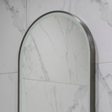 Pill Oval 500mm x 1000mm Frontlit LED Framed Mirror with Demister, Brushed Gunmetal Frame