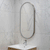 Pill Oval 500mm x 1000mm Frontlit LED Framed Mirror with Demister, Brushed Nickel Frame