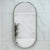 Pill Oval 500mm x 1000mm Frontlit LED Framed Mirror with Demister, Brushed Nickel Frame