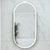 Pill Oval 500mm x 1000mm Frontlit LED Framed Mirror with Demister, Brushed Nickel Frame