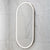 Pill Oval 500mm x 1000mm Frontlit LED Framed Mirror with Demister, Brushed Nickel Frame