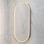 Pill Oval 500mm x 1000mm Frontlit LED Framed Mirror with Demister, Brushed Nickel Frame