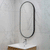 Pill Oval 500mm x 1000mm Frontlit LED Framed Mirror with Demister, Matte Black Frame