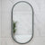 Pill Oval 500mm x 1000mm Frontlit LED Framed Mirror with Demister, Matte Black Frame