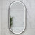Pill Oval 500mm x 1000mm Frontlit LED Framed Mirror with Demister, Matte Black Frame