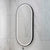 Pill Oval 500mm x 1000mm Frontlit LED Framed Mirror with Demister, Matte Black Frame