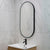 Pill Oval 500mm x 1000mm Frontlit LED Framed Mirror with Demister, Matte Black Frame