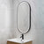 Pill Oval 500mm x 1000mm Frontlit LED Framed Mirror with Demister, Matte Black Frame