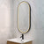 Pill Oval 500mm x 1000mm Frontlit LED Framed Mirror with Demister, Matte Black Frame
