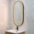 Pill Oval 500mm x 1000mm Frontlit LED Framed Mirror with Demister, Matte Black Frame