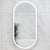 Pill Oval 500mm x 1000mm Frontlit LED Framed Mirror with Demister, Matte White Frame
