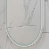 Pill Oval 500mm x 1000mm Frontlit LED Framed Mirror with Demister, Matte White Frame