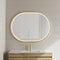 Pill Oval 1200mm x 900mm Frontlit LED Mirror with Brushed Brass (Gold) Frame and Demister