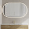 Pill Oval 1500mm x 900mm Frontlit LED Mirror with Matte White Frame and Demister