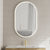 Pill Oval 750mm x 1200mm Frontlit LED Mirror with Matte White Frame and Demister
