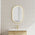 Pill Oval 500mm x 800mm Frontlit LED Mirror with Brushed Brass (Gold) Frame and Demister