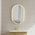 Pill Oval 600mm x 900mm Frontlit LED Mirror with Brushed Brass (Gold) Frame and Demister
