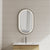 Pill Oval 500mm x 800mm Frontlit LED Framed Mirror with Demister, Matte Black Frame *Clearance Stock*