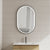 Pill Oval 600mm x 900mm Frontlit LED Mirror with Matte Black Frame and Demister