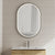 Pill Oval 700mm x 1000mm Frontlit LED Framed Mirror with Demister, Matte Black Frame *Clearance Stock*