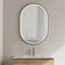 Pill Oval 700mm x 1000mm Frontlit LED Mirror with Matte Black Frame and Demister