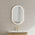 Pill Oval 500mm x 800mm Frontlit LED Mirror with Matte White Frame and Demister