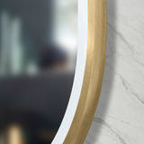 Pill Oval 500mm x 1000mm Frontlit LED Framed Mirror with Demister, Brushed Brass (Gold) Frame