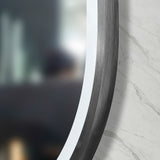 Pill Oval 500mm x 1000mm Frontlit LED Framed Mirror with Demister, Brushed Gunmetal Frame
