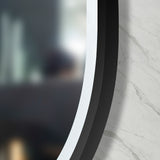 Pill Oval 500mm x 1000mm Frontlit LED Framed Mirror with Demister, Matte Black Frame