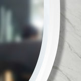 Pill Oval 500mm x 1000mm Frontlit LED Framed Mirror with Demister, Matte White Frame