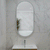 Pill Oval 500mm x 1000mm Frontlit and Backlit LED Frameless Mirror with Frosted Glass Border and Demister