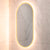 Pill Oval 500mm x 1000mm Frontlit and Backlit LED Frameless Mirror with Frosted Glass Border and Demister