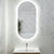 Pill Oval 500mm x 1000mm Frontlit and Backlit LED Frameless Mirror with Frosted Glass Border and Demister
