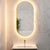 Pill Oval 500mm x 1000mm Frontlit and Backlit LED Frameless Mirror with Frosted Glass Border and Demister