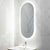 Pill Oval 500mm x 1000mm Frontlit and Backlit LED Frameless Mirror with Frosted Glass Border and Demister