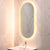 Pill Oval 500mm x 1000mm Frontlit and Backlit LED Frameless Mirror with Frosted Glass Border and Demister