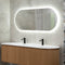 Pill Oval 1500mm x 600mm LED Mirror with Frosted Glass Border and Demister