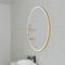 Circa Round 800mm Frontlit LED Mirror with Brushed Brass (Gold) Frame and Demister