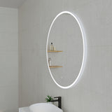 Circa Round Frontlit LED Mirror with Matte White Frame and Demister | 3 sizes available, from 600mm to 1000mm |