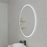 Circa Round 800mm Frontlit LED Framed Mirror with Demister, Matte White Frame